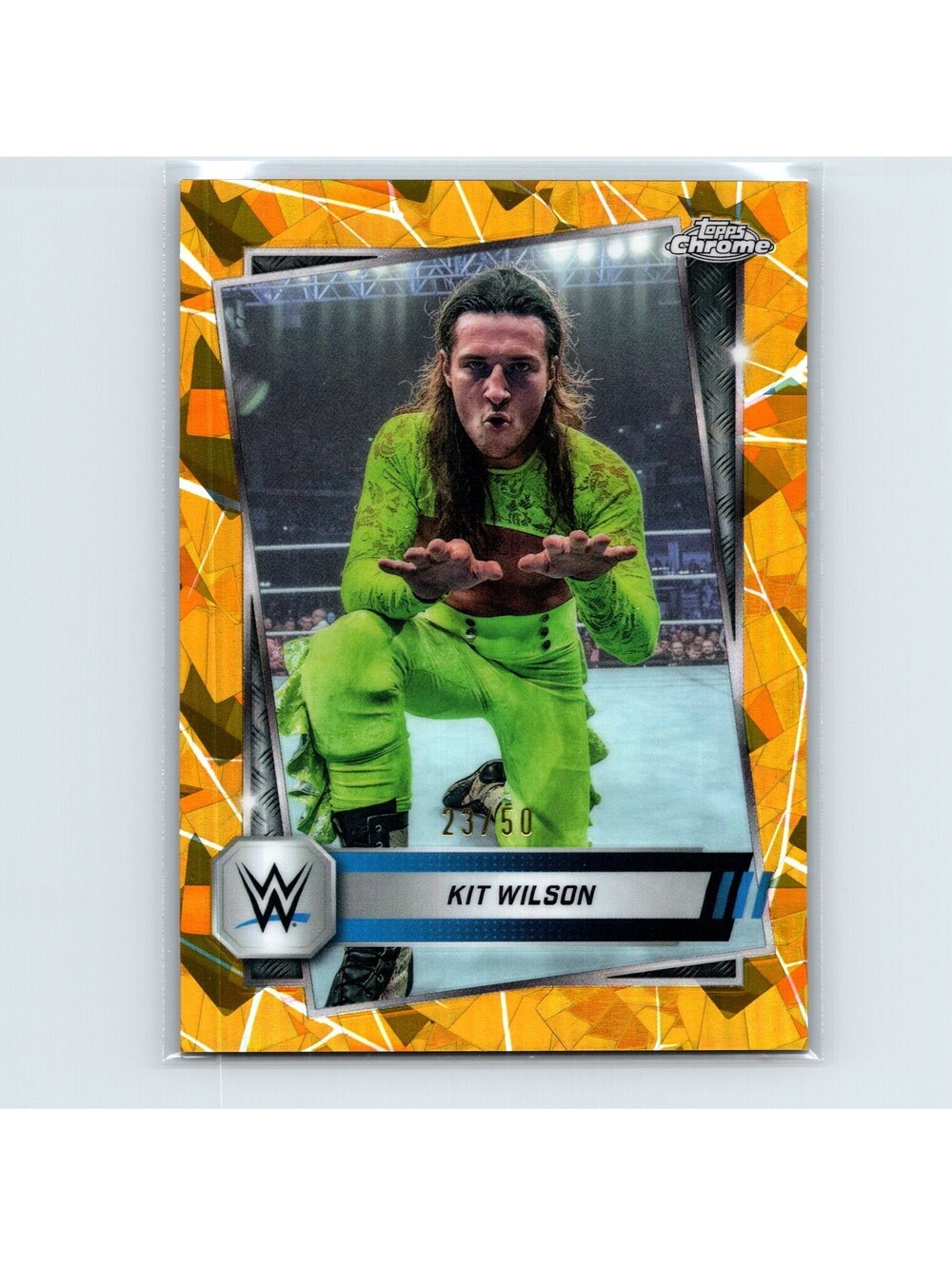 2025 Topps Chrome WWE Sapphire Kit Wilson #102 Gold Refractor #/50 SmackDown